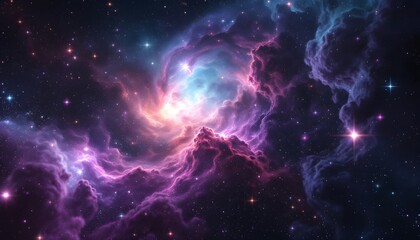 Mesmerizing Cosmic Nebula: A Stellar Display of Colors and Light in the Universe