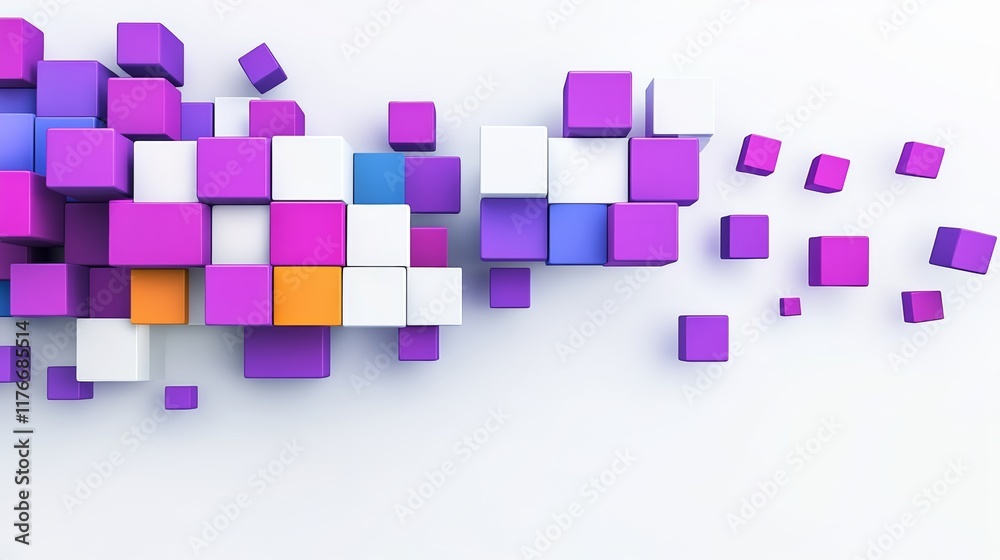 Fototapete colorful image of blocks in various colors and sizes. the blocks are arranged in a way that creates 