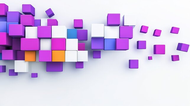 Colorful image of blocks in various colors and sizes. The blocks are arranged in a way that creates a sense of movement and energy. The image conveys a feeling of creativity and playfulness
