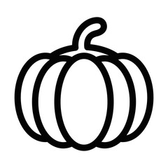 Pumpkin vector icon in line style for autumn themes. Editable stroke.