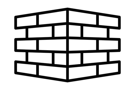 recommend clip art: Brick wall vector icon in outline design. Editable stroke.