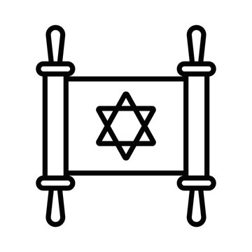 recommend clip art: Torah scroll vector icon in outline design. Editable stroke.