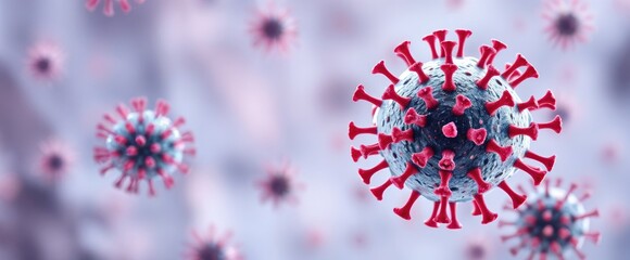 Microscopic view of HMPV Human metapneumovirus virus particle medical research imagery