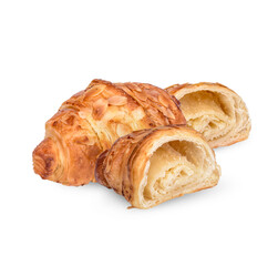 Almond croissant isolated on white background