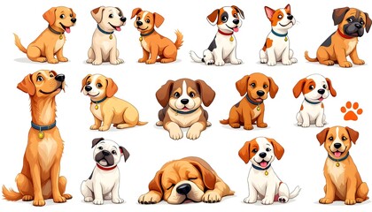Adorable Dogs Variety: Cute Canines in Playful Poses and Expressions