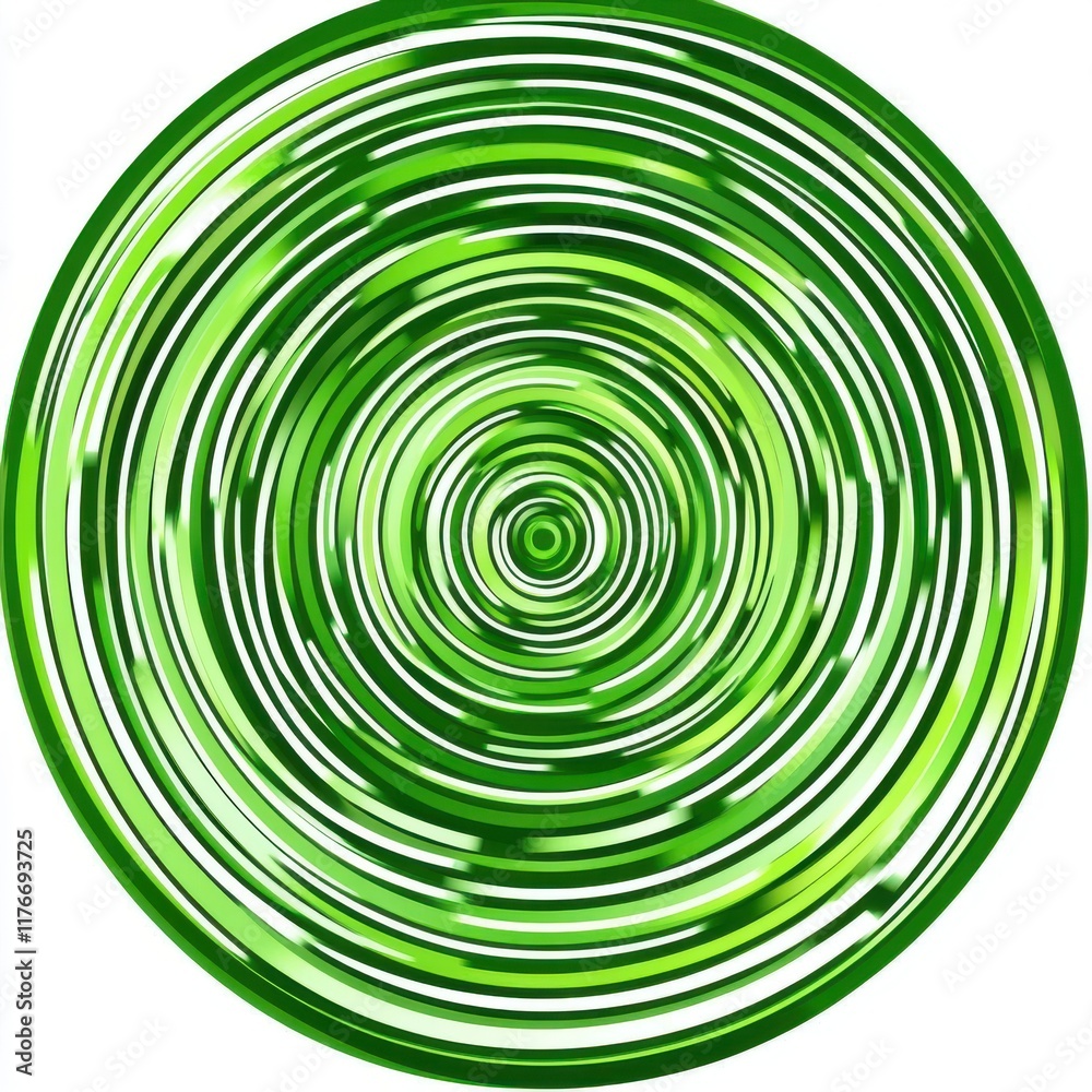 Poster a mesmerizing abstract pattern of green concentric circles, creating a sense of depth and movement.