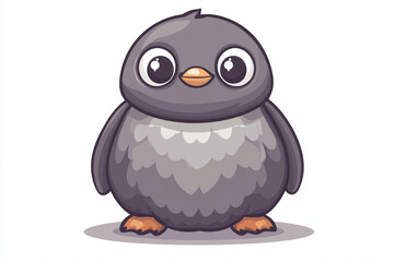 Fototapeta premium Cute cartoon penguin character with big eyes and fluffy body