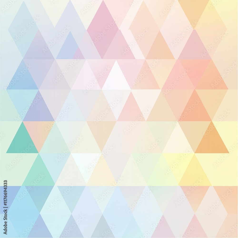 Poster colorful pastel triangle pattern creating a soft, calming visual effect.