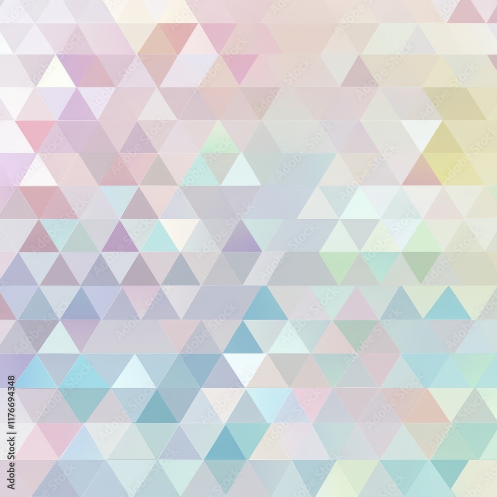 Poster a soft and colorful triangular pattern with a pastel palette, creating a soothing and modern abstrac