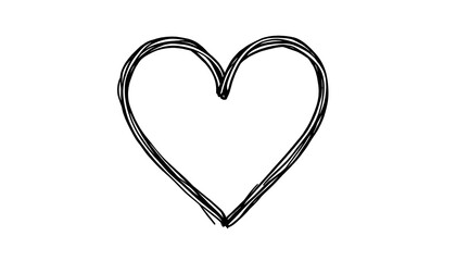 Simple Heart Outline Drawing Illustration for Artistic Expression and Design