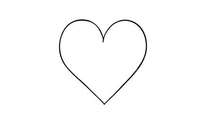 A Simple Heart Outline for Expressing Love and Affection in Minimalist Art