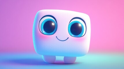 Cute marshmallow cartoon character.