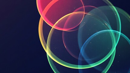 Abstract Colorful Rings Intertwined Design