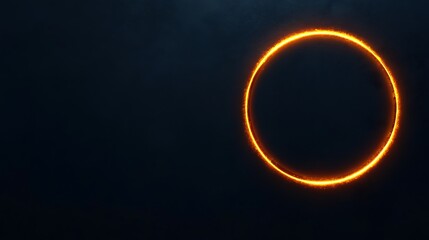Fiery Orange Ring on Dark Background Abstract Design