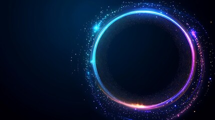 Abstract Glowing Circle Background Design Featuring Light Trails