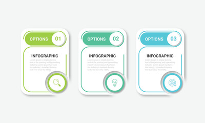 Business infographic template. Thin line design label with icon and 3 options, steps or processes.