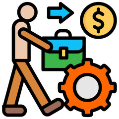 Obraz premium SWOT Analysis simple Lineal color Icon Vector