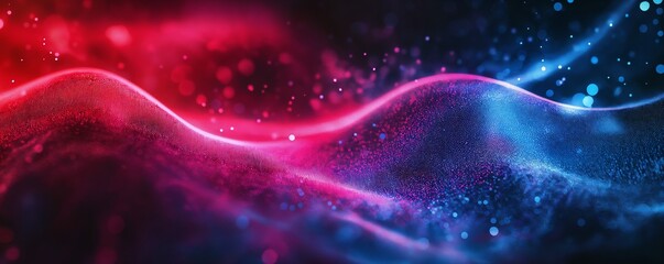 Fototapeta premium Abstract vaporwave gradient wave background with glowing red and blue hues, featuring a futuristic and dynamic design. Perfect for digital art, web design, or modern visual projects.
