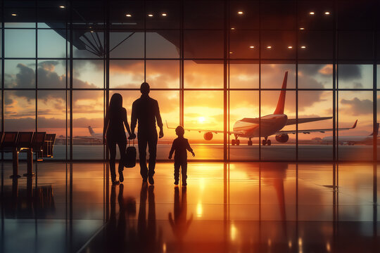 Family at the airport