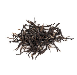 Dried tea leaves isolated on transparent background. (.PNG)