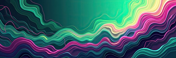 Obraz premium Fluid Symphony of Vibrant Waves Abstract Background Artistic Design