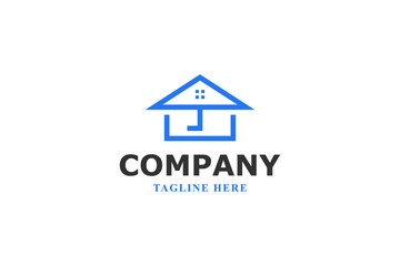 umbrella and house minimal logo