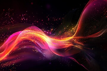 Obraz premium Digital data flowing in motion, glowing lines of code, pixelated effects for cyber background. 