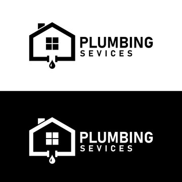 plumbing sevices logo design vector