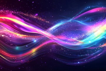 Fototapeta premium Digital data flowing in motion, glowing lines of code, pixelated effects for cyber background. 