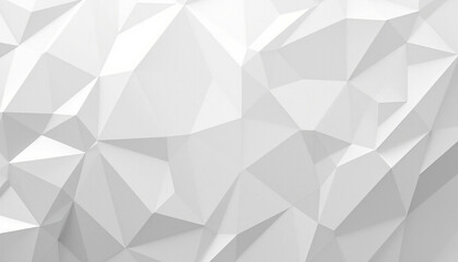 Abstract White Geometric Low-Poly Design: Textured Triangles