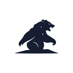 Fototapeta premium Creative Minimalist Bear Logo Design Silhouette Vector Illustration