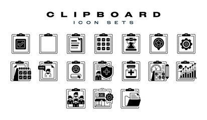 Clipboard line icon set icon. Universal creative premium symbol. Vector sign icon logo template. Vector illustration