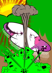 Cartoon background, comic book backdrop. Retro vector comics pop art design.