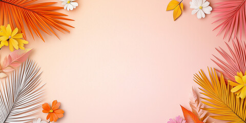 Blumen aus Papier - Muttertag - Valentinstag Hochzeit und sonstige Feierlichkeiten. Karte Banner mit Platz für Text