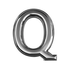 3D metallic letter isolated on transparent background