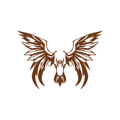 Obraz premium Creative Minimalist Wing Bull Logo Design Silhouette Vector Illustration