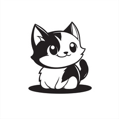 Vector Illustration of a Cute Cartoon Cat Character