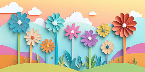 Obraz premium Blumenherz - Muttertag - Valentinstag Hochzeit und sonstige Feierlichkeiten. Karte Banner mit Platz für Text