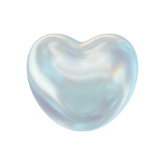 3D Holographic shinny pearl heart shape.