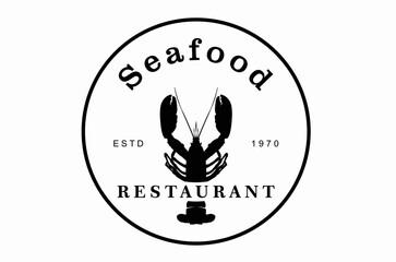 Lobster Claw Seafood Circular Label logo design inspiration