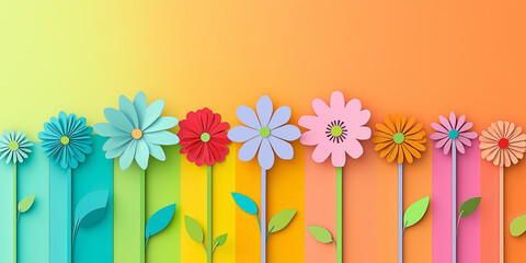 Obraz premium Blumen aus Papier - Muttertag - Valentinstag Hochzeit und sonstige Feierlichkeiten. Karte Banner mit Platz für Text