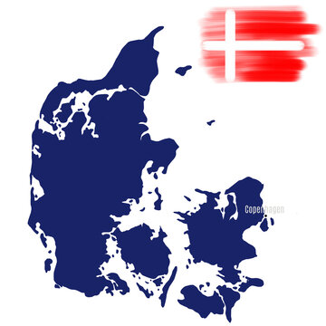 recommend clip art: silhouette of denmark map with flag
