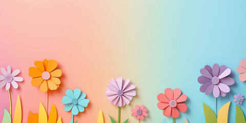 Obraz premium Blumen aus Papier - Muttertag - Valentinstag Hochzeit und sonstige Feierlichkeiten. Karte Banner mit Platz für Text