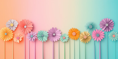 Obraz premium Blumen aus Papier - Muttertag - Valentinstag Hochzeit und sonstige Feierlichkeiten. Karte Banner mit Platz für Text