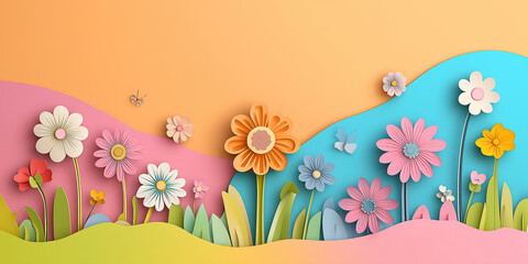 Obraz premium Blumenherz - Muttertag - Valentinstag Hochzeit und sonstige Feierlichkeiten. Karte Banner mit Platz für Text