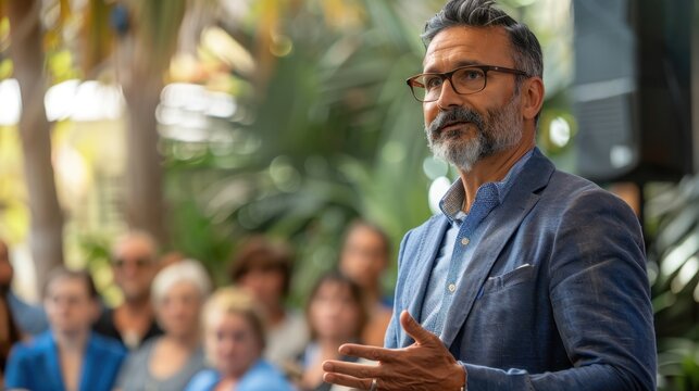 Public Speaking Excellence: Inspiring and persuading audiences with compelling presentations, delivering powerful messages that resonate and motivate change.
