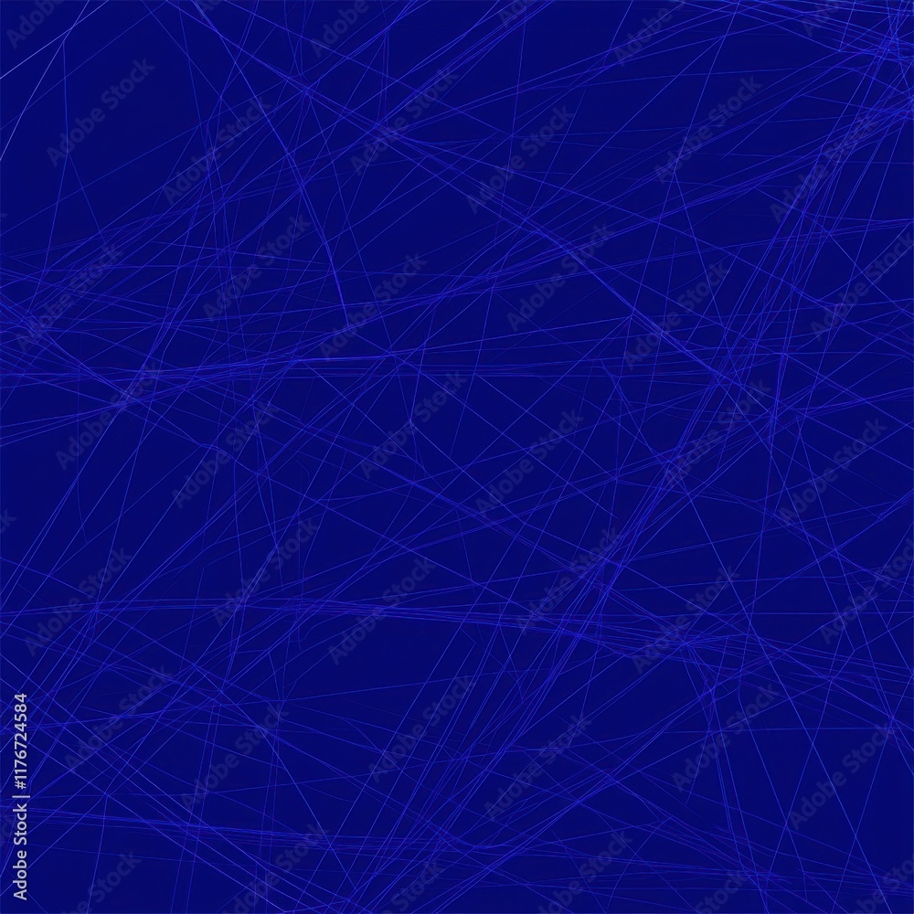 Poster abstract blue background featuring intricate lines and patterns, creating a sense of depth and movem