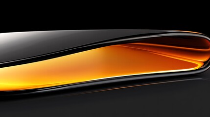Fototapeta premium Abstract Black and Orange Glossy Wave Design