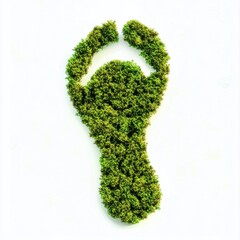 An artistic representation of a green footprint symbolizing eco-friendliness and sustainability.
