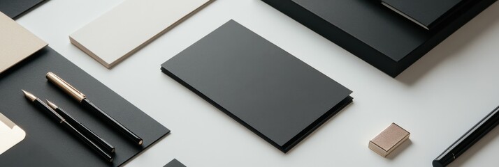 Minimalist flat lay of networking tools inviting connection and collaboration in a stylish workspace